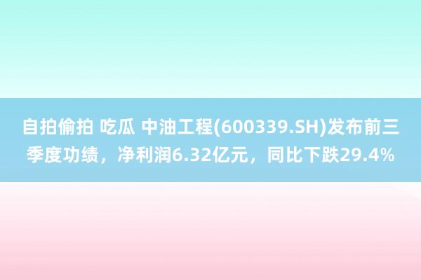 自拍偷拍 吃瓜 中油工程(600339.SH)发布前三季度功绩，净利润6.32亿元，同比下跌29.4%