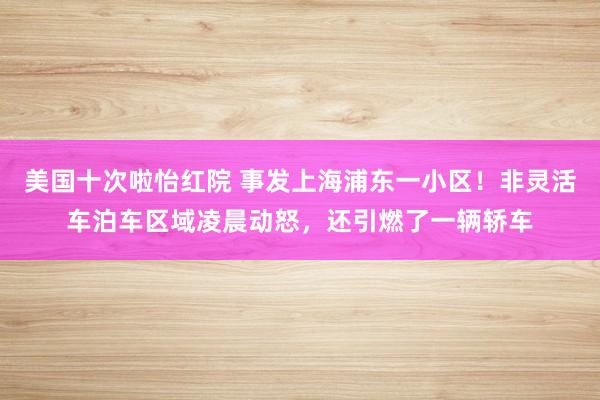 美国十次啦怡红院 事发上海浦东一小区！非灵活车泊车区域凌晨动怒，还引燃了一辆轿车