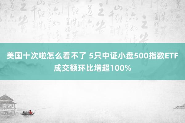 美国十次啦怎么看不了 5只中证小盘500指数ETF成交额环比增超100%