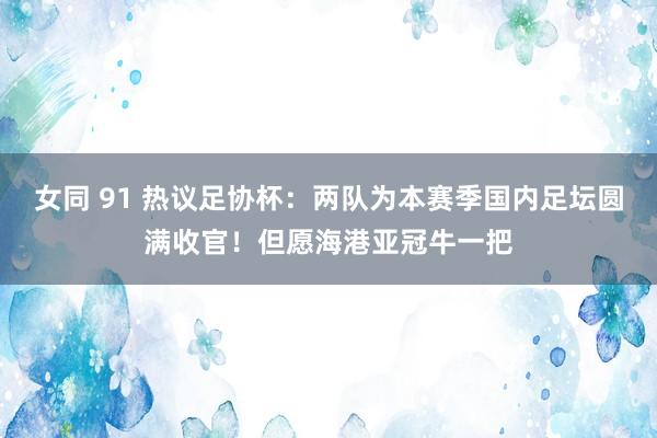 女同 91 热议足协杯：两队为本赛季国内足坛圆满收官！但愿海港亚冠牛一把