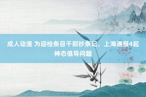 成人动漫 为迎检条目干部抄条记，上海通报4起神态倡导问题