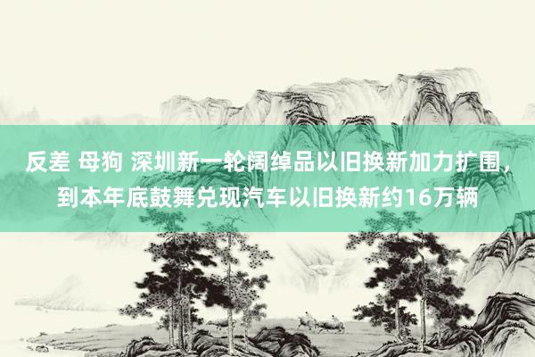 反差 母狗 深圳新一轮阔绰品以旧换新加力扩围，到本年底鼓舞兑现汽车以旧换新约16万辆