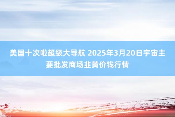 美国十次啦超级大导航 2025年3月20日宇宙主要批发商场韭黄价钱行情