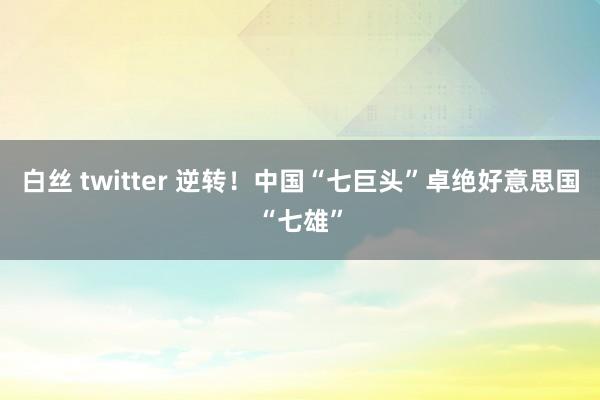 白丝 twitter 逆转！中国“七巨头”卓绝好意思国“七雄”