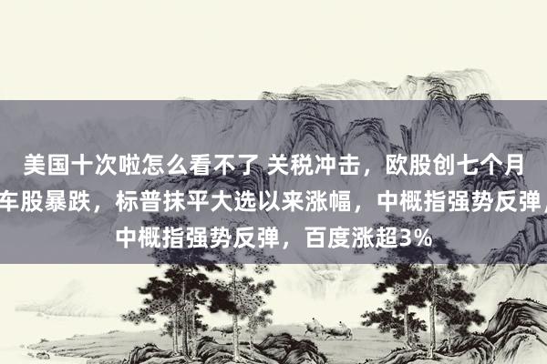 美国十次啦怎么看不了 关税冲击，欧股创七个月最大跌幅，汽车股暴跌，标普抹平大选以来涨幅，中概指强势反弹，百度涨超3%
