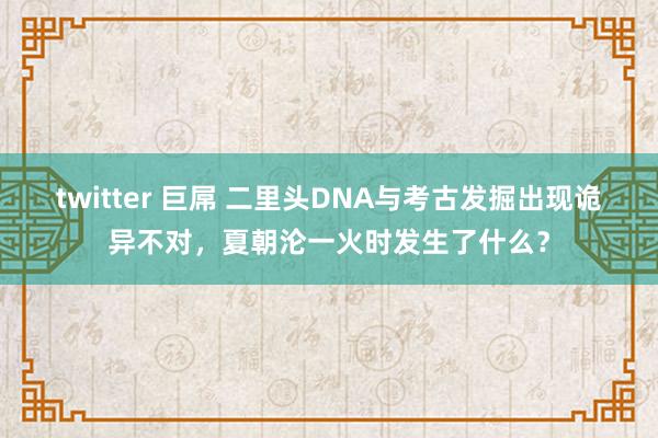 twitter 巨屌 二里头DNA与考古发掘出现诡异不对，夏朝沦一火时发生了什么？