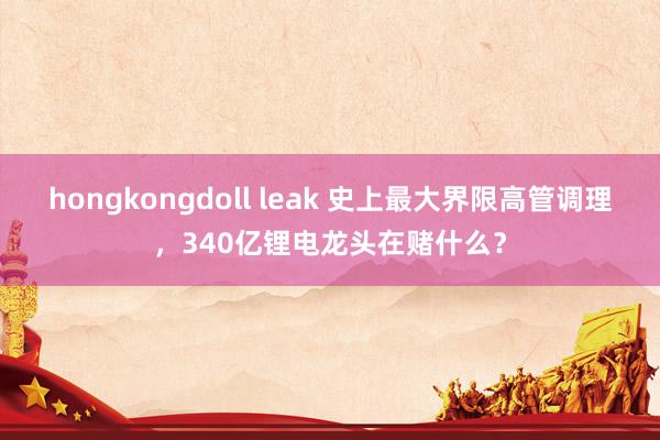 hongkongdoll leak 史上最大界限高管调理，340亿锂电龙头在赌什么？