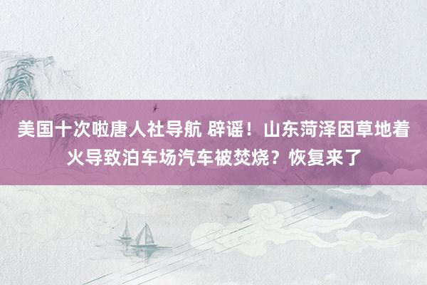 美国十次啦唐人社导航 辟谣！山东菏泽因草地着火导致泊车场汽车被焚烧？恢复来了