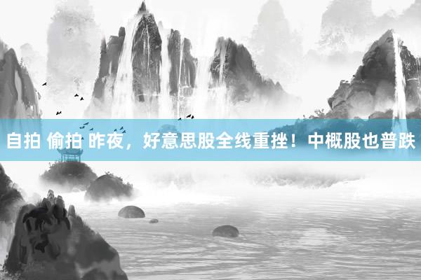 自拍 偷拍 昨夜，好意思股全线重挫！中概股也普跌
