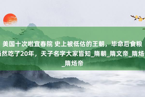 美国十次啦宜春院 史上被低估的王朝，毕命后食粮仍然吃了20年，天子名字大家皆知_隋朝_隋文帝_隋炀帝