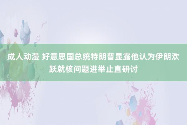 成人动漫 好意思国总统特朗普显露他认为伊朗欢跃就核问题进举止直研讨