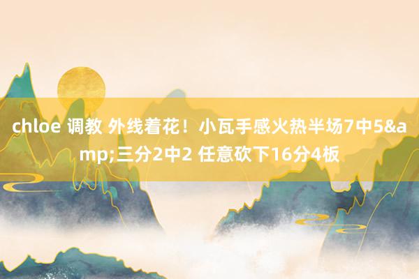 chloe 调教 外线着花！小瓦手感火热半场7中5&三分2中2 任意砍下16分4板