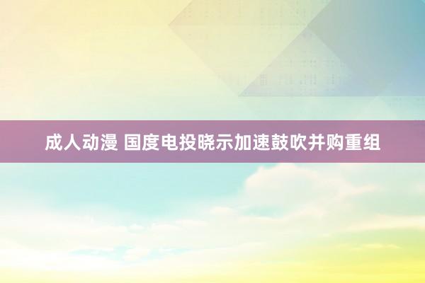成人动漫 国度电投晓示加速鼓吹并购重组