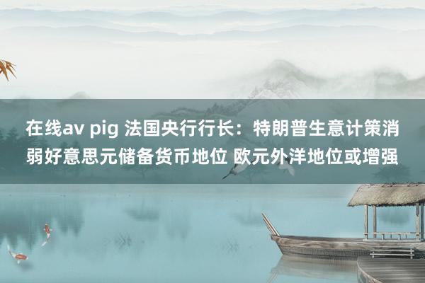 在线av pig 法国央行行长：特朗普生意计策消弱好意思元储备货币地位 欧元外洋地位或增强