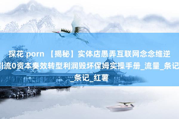 探花 porn 【揭秘】实体店愚弄互联网念念维逆袭，引流0资本奏效转型利润毁坏保姆实操手册_流量_条记_红薯