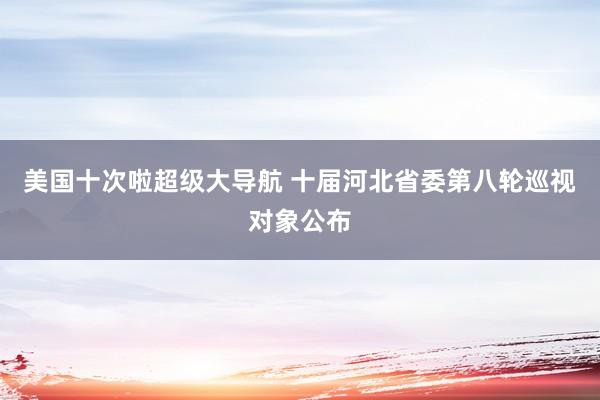 美国十次啦超级大导航 十届河北省委第八轮巡视对象公布