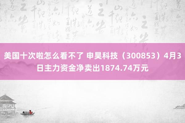 美国十次啦怎么看不了 申昊科技（300853）4月3日主力资金净卖出1874.74万元