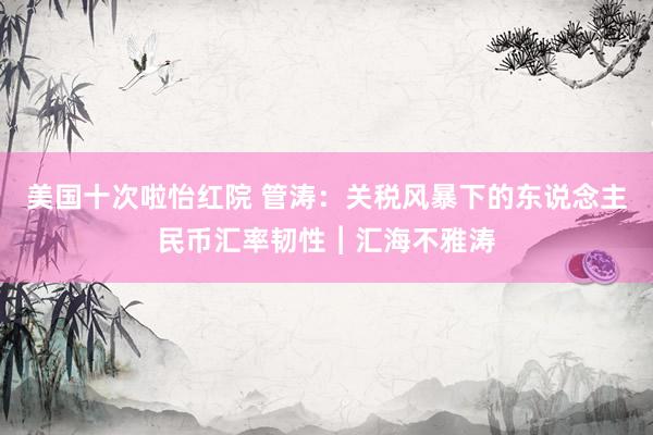 美国十次啦怡红院 管涛：关税风暴下的东说念主民币汇率韧性︱汇海不雅涛