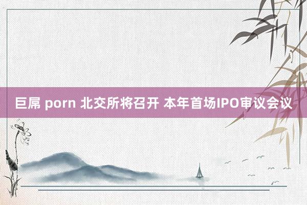 巨屌 porn 北交所将召开 本年首场IPO审议会议