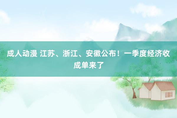 成人动漫 江苏、浙江、安徽公布！一季度经济收成单来了