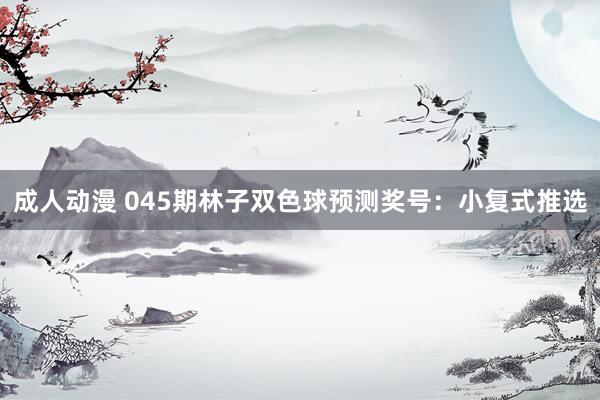 成人动漫 045期林子双色球预测奖号：小复式推选